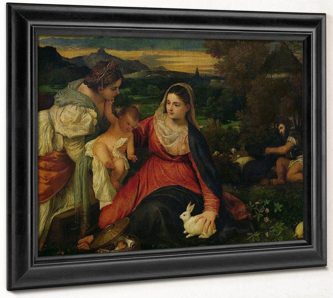 Madonna And Child With St. Catherine (The Virgin Of The Rabbit) By Titian Fine Art Print