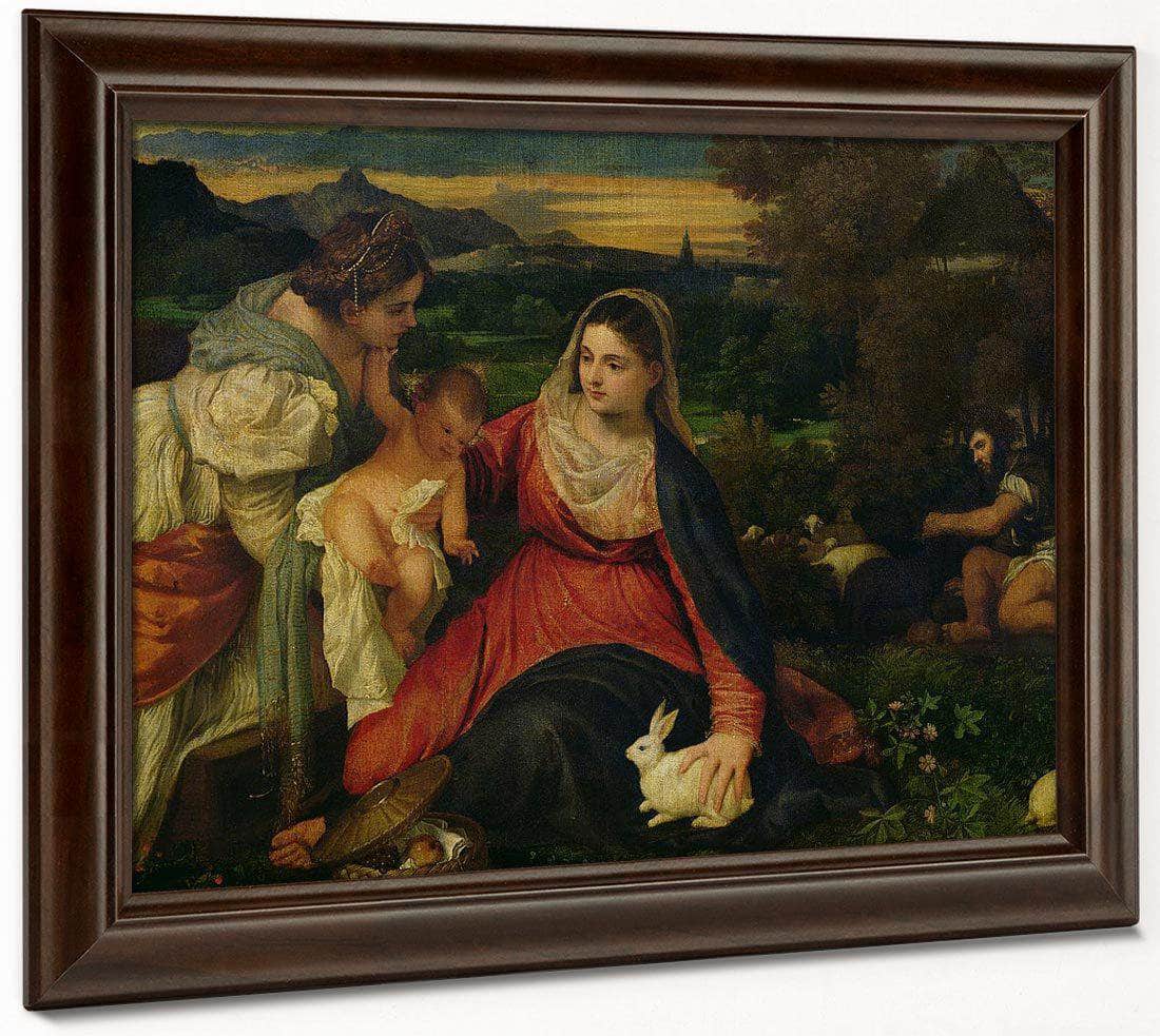 Madonna And Child With St. Catherine (The Virgin Of The Rabbit) By Titian Fine Art Print