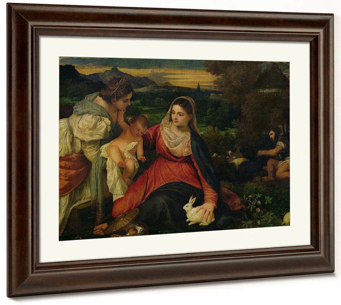 Madonna And Child With St. Catherine (The Virgin Of The Rabbit) By Titian Fine Art Print