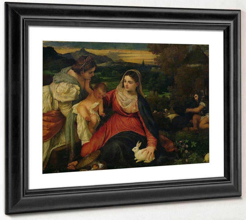 Madonna And Child With St. Catherine (The Virgin Of The Rabbit) By Titian Fine Art Print