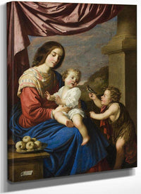 Madonna And Child With The Infant Saint John By Francisco De Zurbaran Fine Art Print