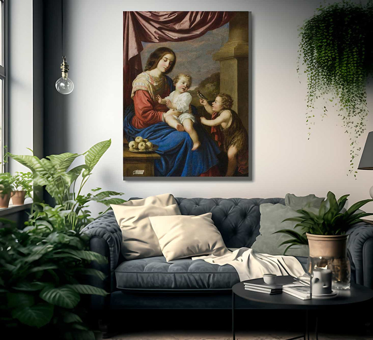 Madonna And Child With The Infant Saint John By Francisco De Zurbaran Fine Art Print