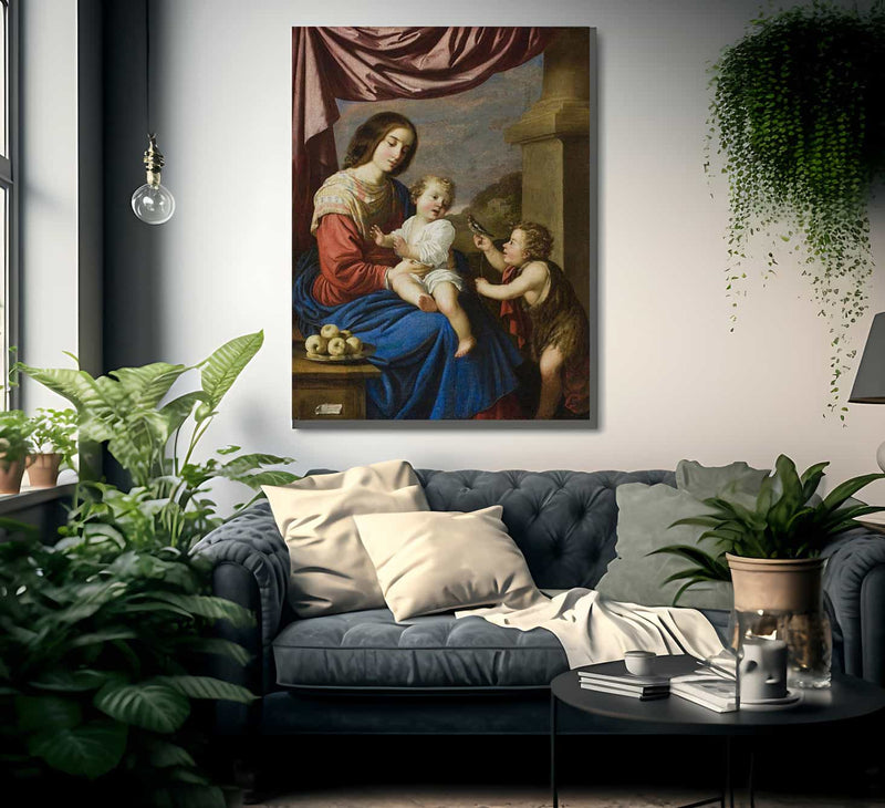 Madonna And Child With The Infant Saint John By Francisco De Zurbaran Fine Art Print