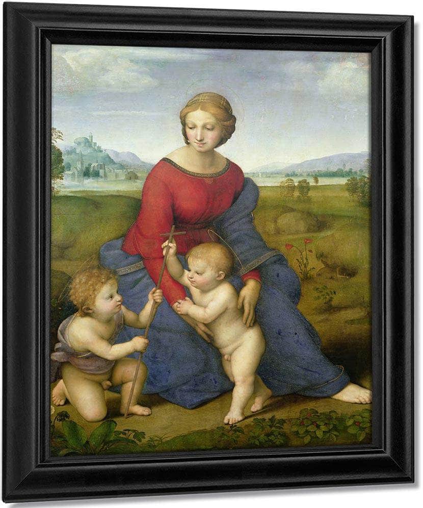 Madonna In The Meadow By Raphael Fine Art Print