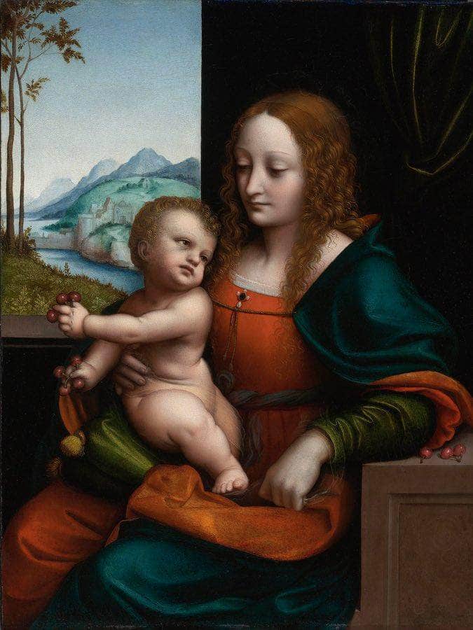 Madonna Of The Cherries 1525 By Giampietrino Fine Art Print