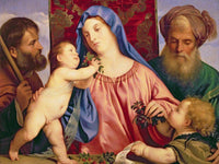 Madonna Of The Cherries With Joseph St. Zacharias And John The Baptist (Panel) By Titian Fine Art Print