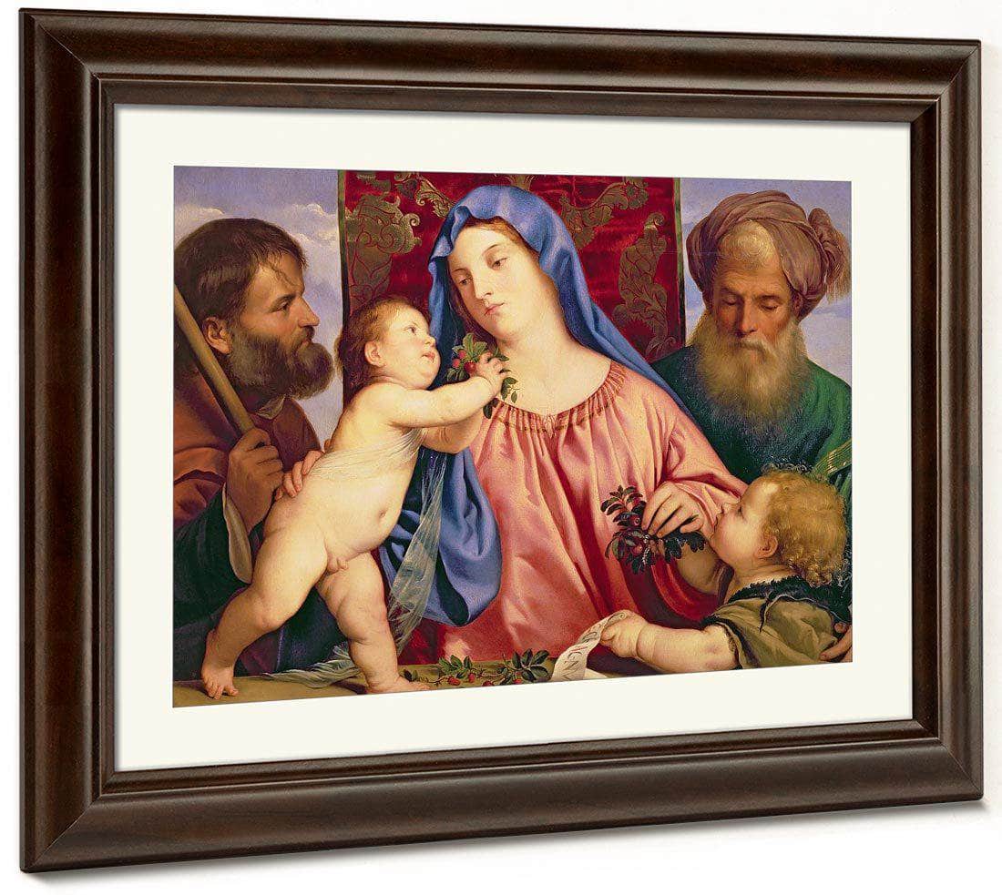 Madonna Of The Cherries With Joseph St. Zacharias And John The Baptist (Panel) By Titian Fine Art Print