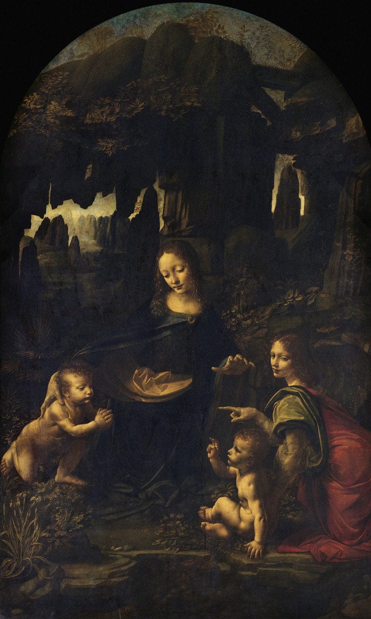 Madonna Of The Rocks By Leonardo Da Vinci Fine Art Print