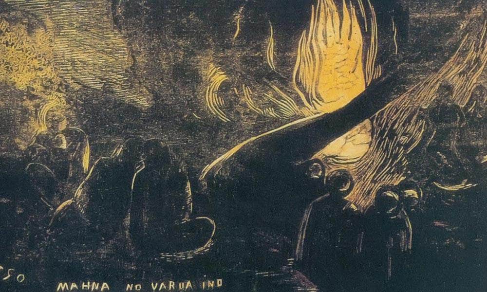 Mahna No Varrua Ino ( The Day Of The Bad Spirit) By Paul Gauguin Fine Art Print