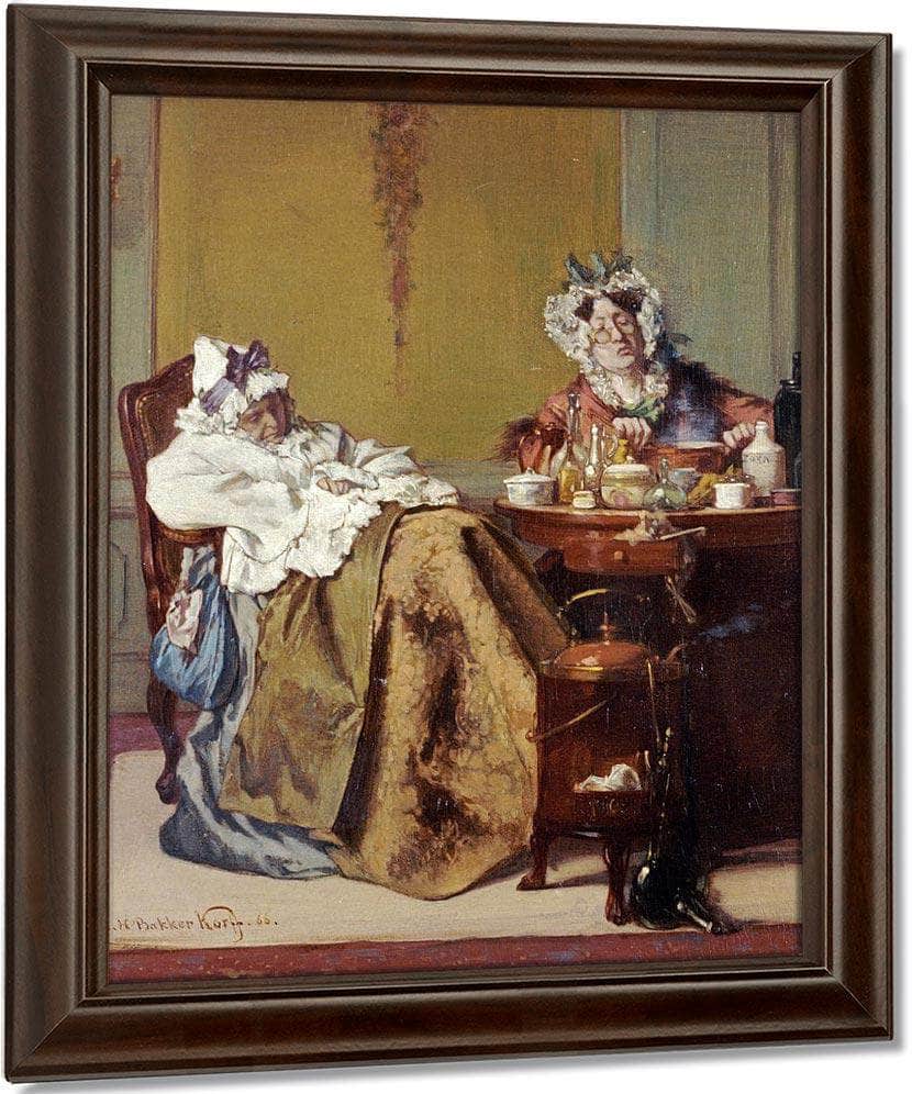Making Medicine For The Ill Sister By Alexander Hugo Bakker Korff Fine Art Print