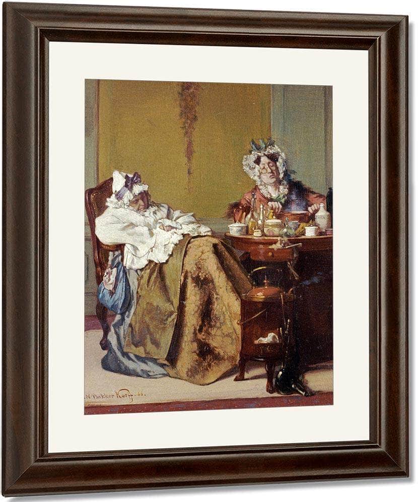Making Medicine For The Ill Sister By Alexander Hugo Bakker Korff Fine Art Print