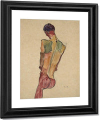 Male Nude Back View By Egon Schiele Fine Art Print