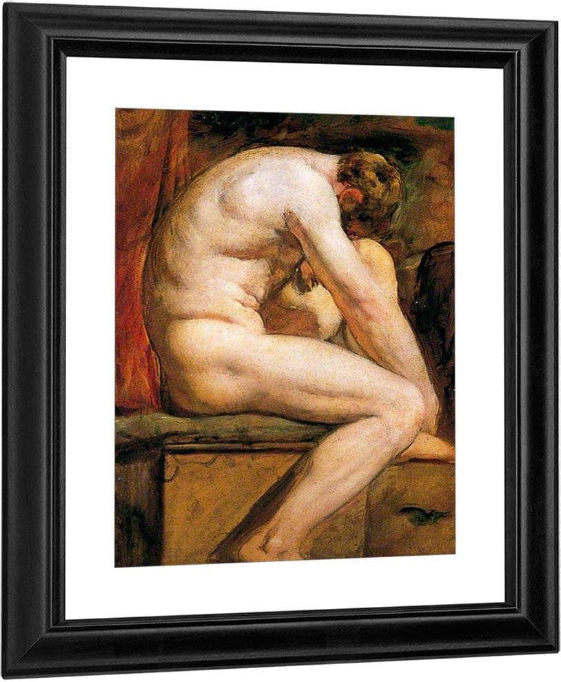 Male Nude Crouching 3 By William Etty Fine Art Print