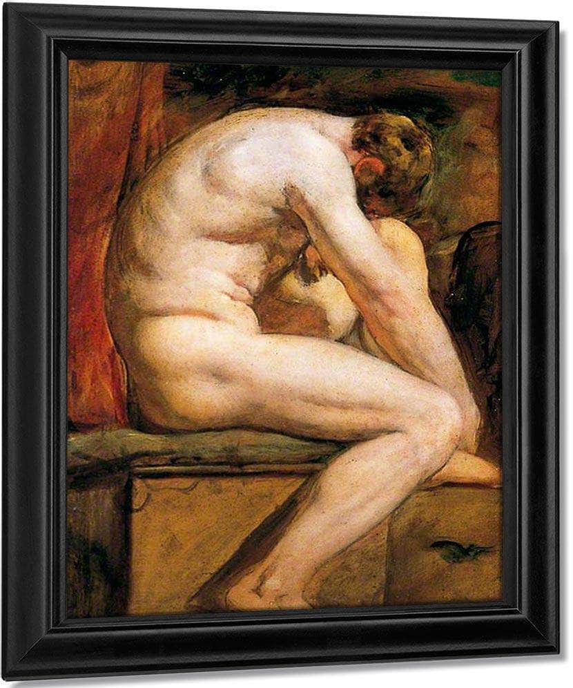 Male Nude Crouching 3 By William Etty Fine Art Print