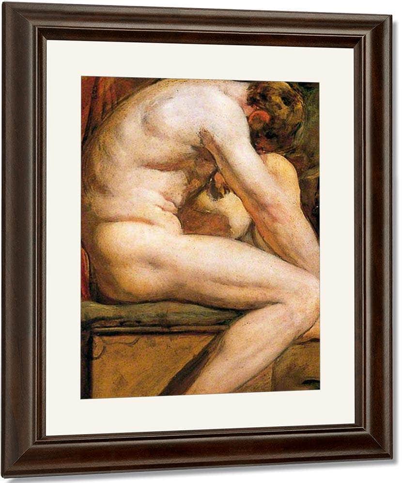 Male Nude Crouching 3 By William Etty Fine Art Print