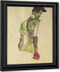 Male Nude In Profile Facing Right By Egon Schiele Fine Art Print