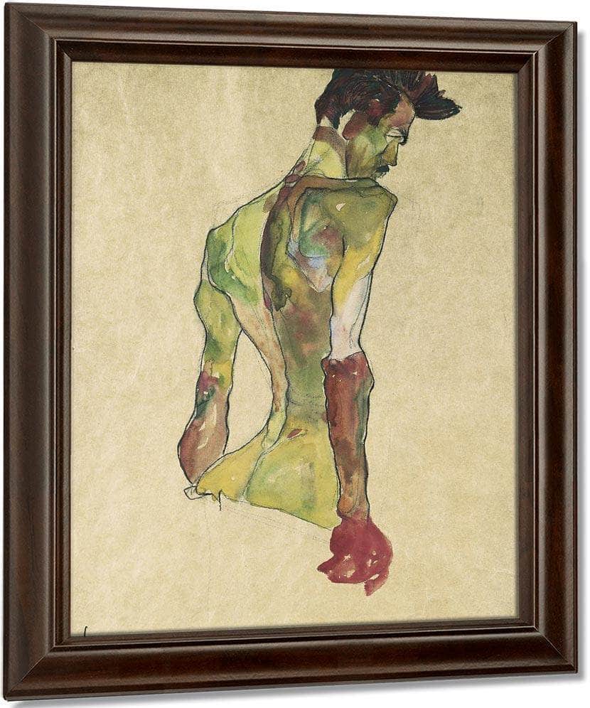 Male Nude In Profile Facing Right By Egon Schiele Fine Art Print