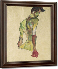 Male Nude In Profile Facing Right By Egon Schiele Fine Art Print