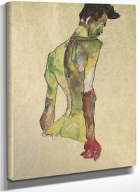 Male Nude In Profile Facing Right By Egon Schiele Fine Art Print