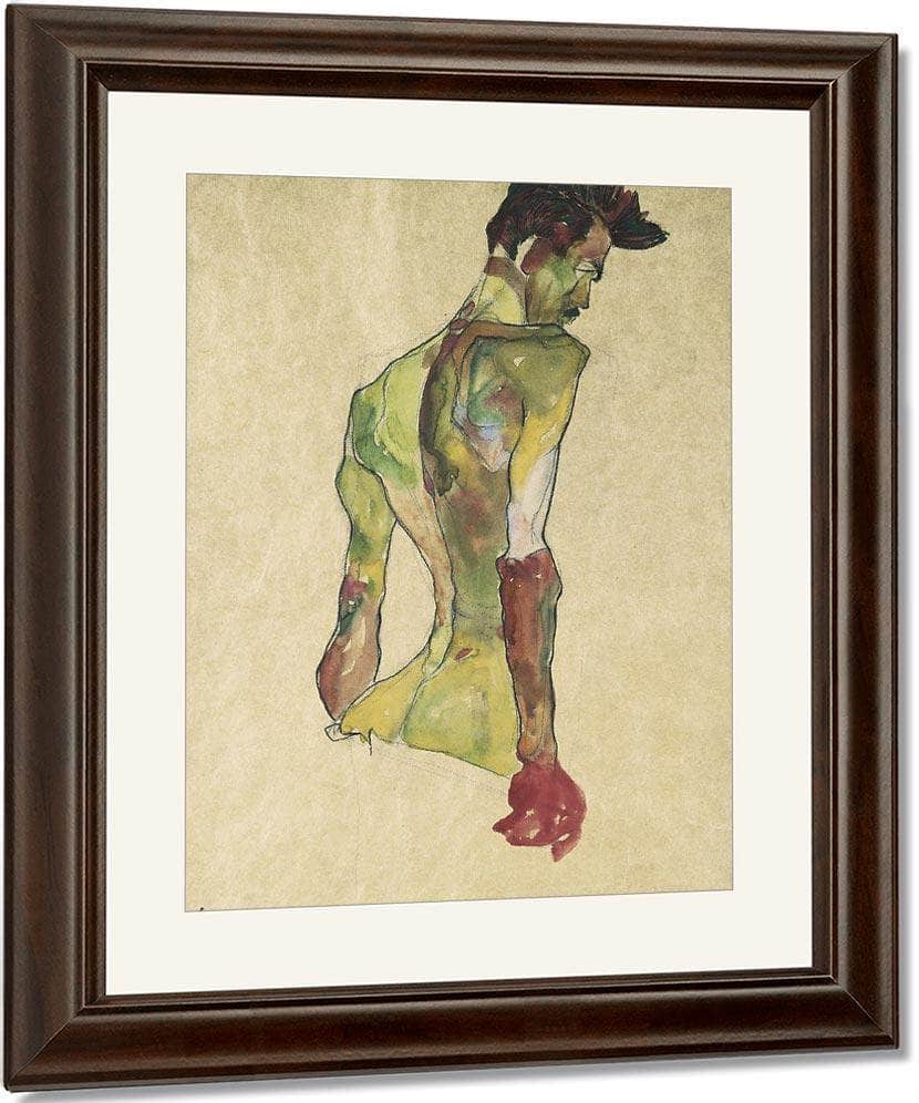 Male Nude In Profile Facing Right By Egon Schiele Fine Art Print