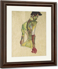 Male Nude In Profile Facing Right By Egon Schiele Fine Art Print