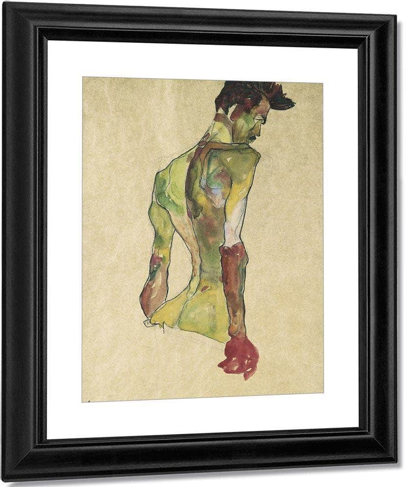 Male Nude In Profile Facing Right By Egon Schiele Fine Art Print