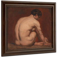 Male Nude, Kneeling, From The Back By William Etty Fine Art Print