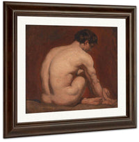 Male Nude, Kneeling, From The Back By William Etty Fine Art Print