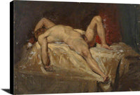 Male Nude Lying Down Raised Left Knee William Etty Reproduction Fine Art Print