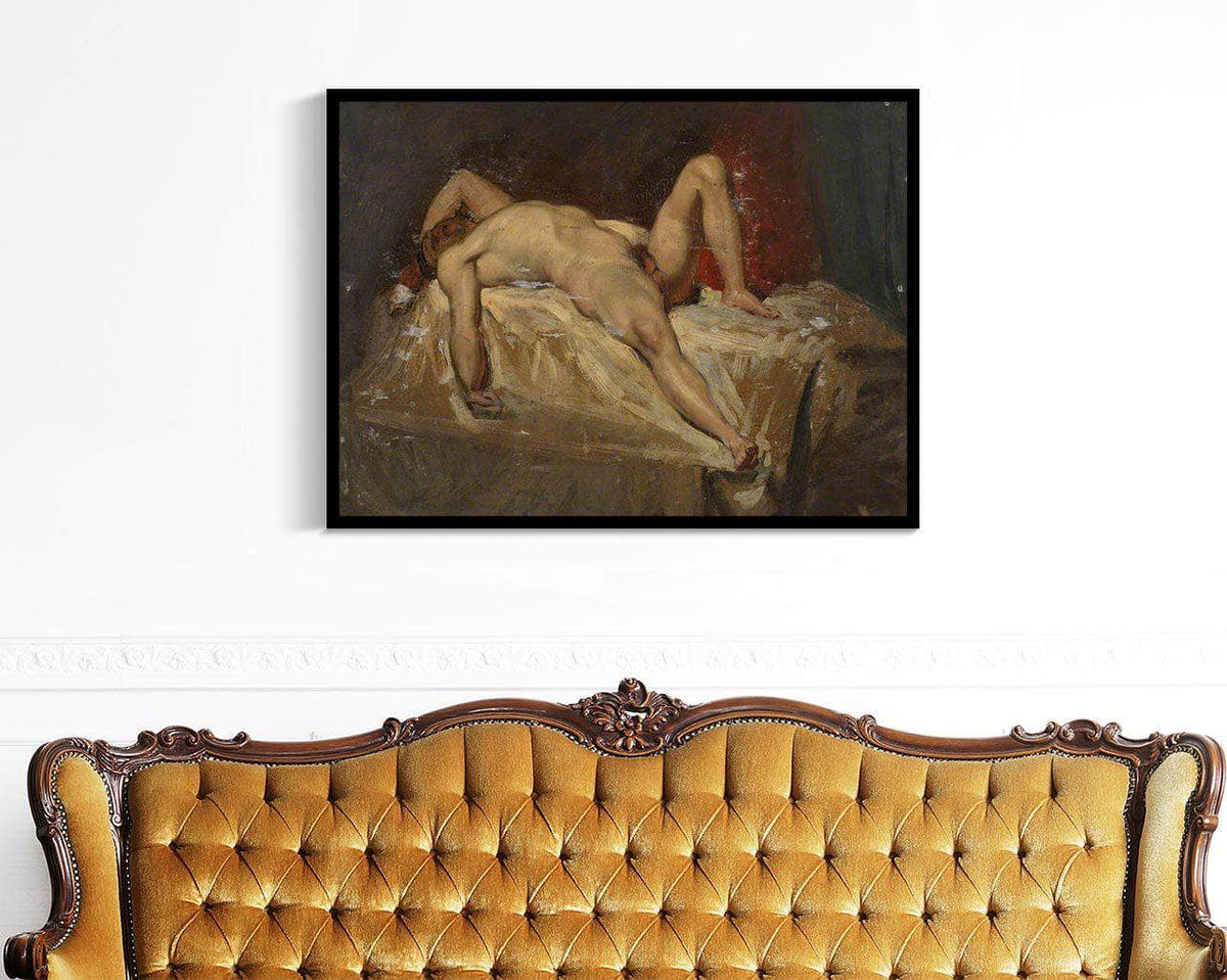 Male Nude Lying Down Raised Left Knee William Etty Reproduction Fine Art Print