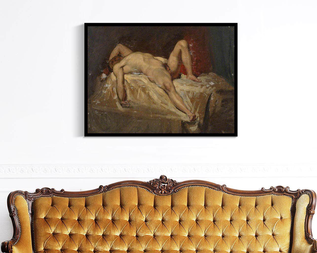 Male Nude Lying Down Raised Left Knee William Etty Reproduction Fine Art Print