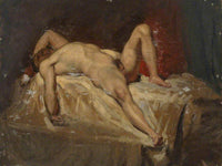 Male Nude Lying Down Raised Left Knee William Etty Reproduction Fine Art Print