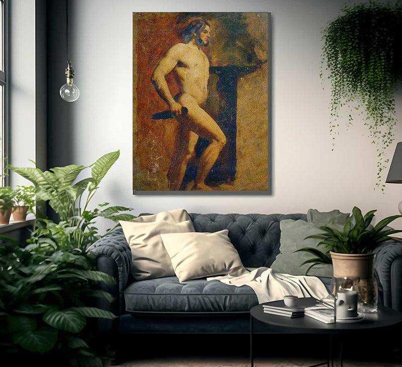 Male Nude With Dagger By William Etty Fine Art Print