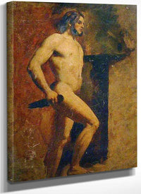 Male Nude With Dagger By William Etty Fine Art Print