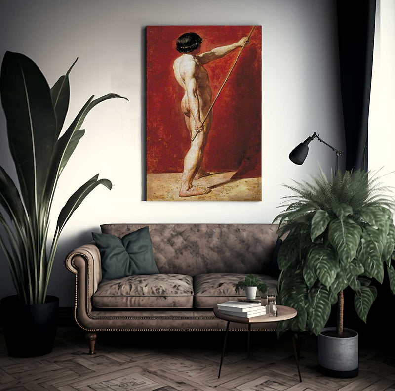 Male Nude With Staff By William Etty Fine Art Print