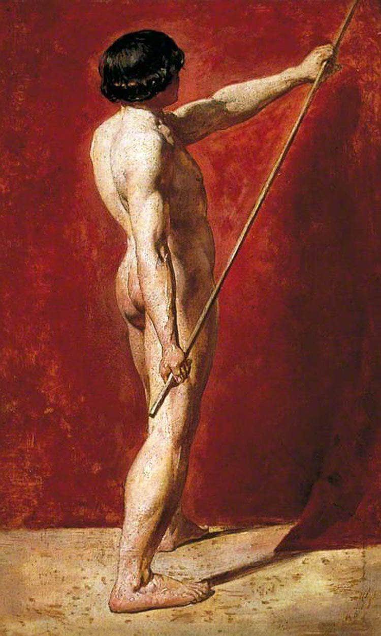 Male Nude With Staff By William Etty Fine Art Print