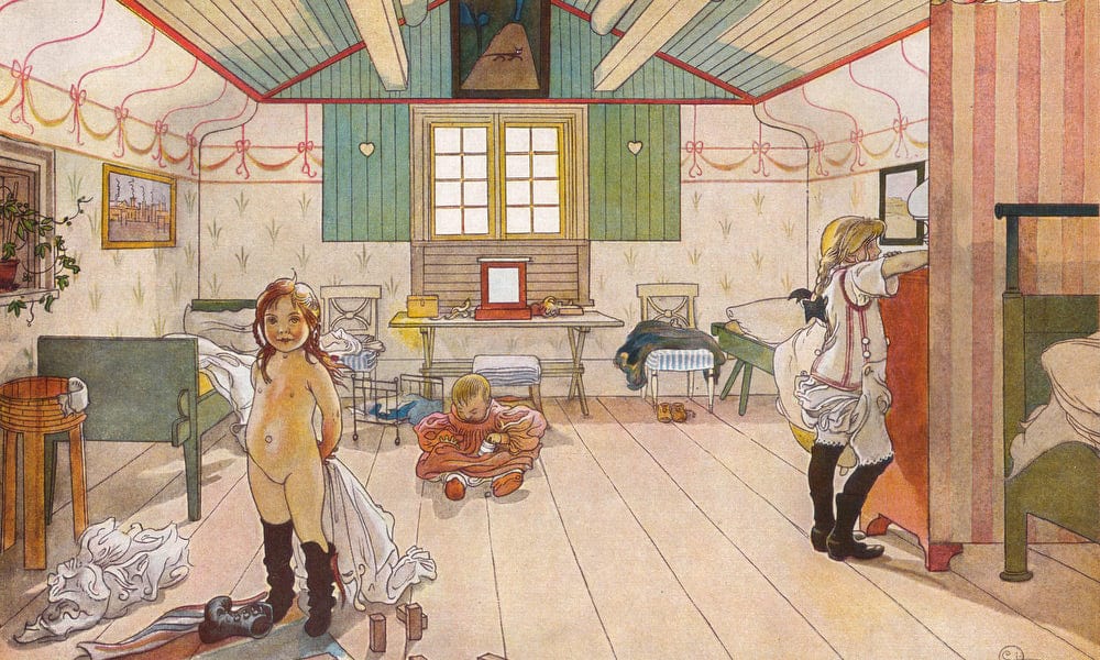 Mamma's And The Small Girls' Room By Carl Larsson Fine Art Print