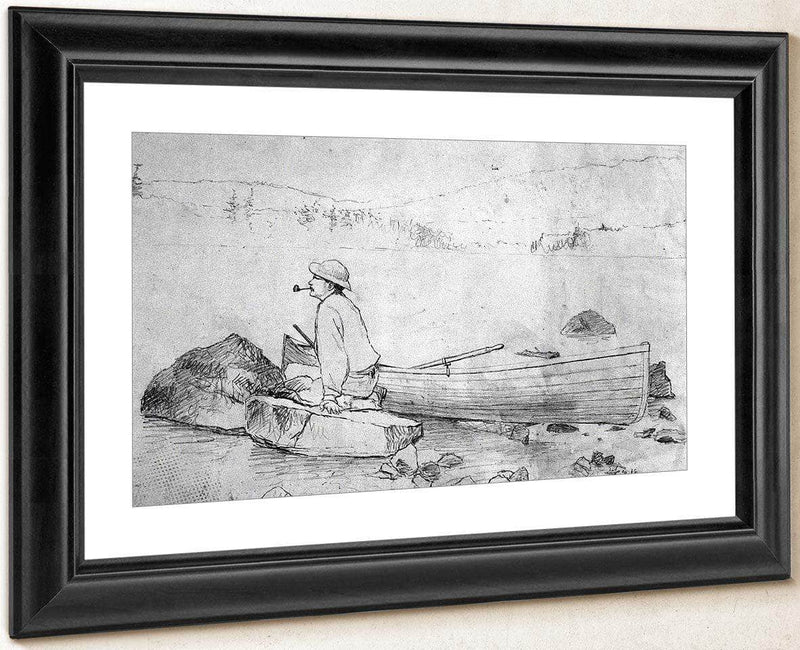 Man And Fishing Boat (Adirondacks) By Winslow Homer Fine Art Print