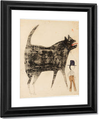 Man And Large Dog By Bill Traylor Fine Art Print