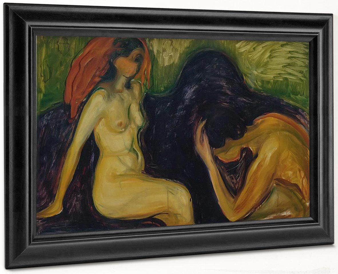 Man And Woman 1898 By Edvard Munch Fine Art Print