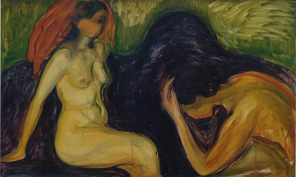 Man And Woman 1898 By Edvard Munch Fine Art Print