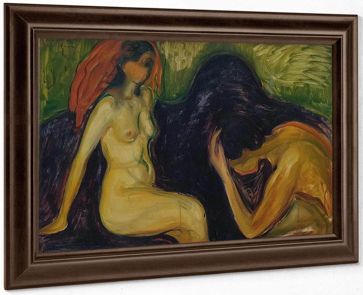 Man And Woman 1898 By Edvard Munch Fine Art Print
