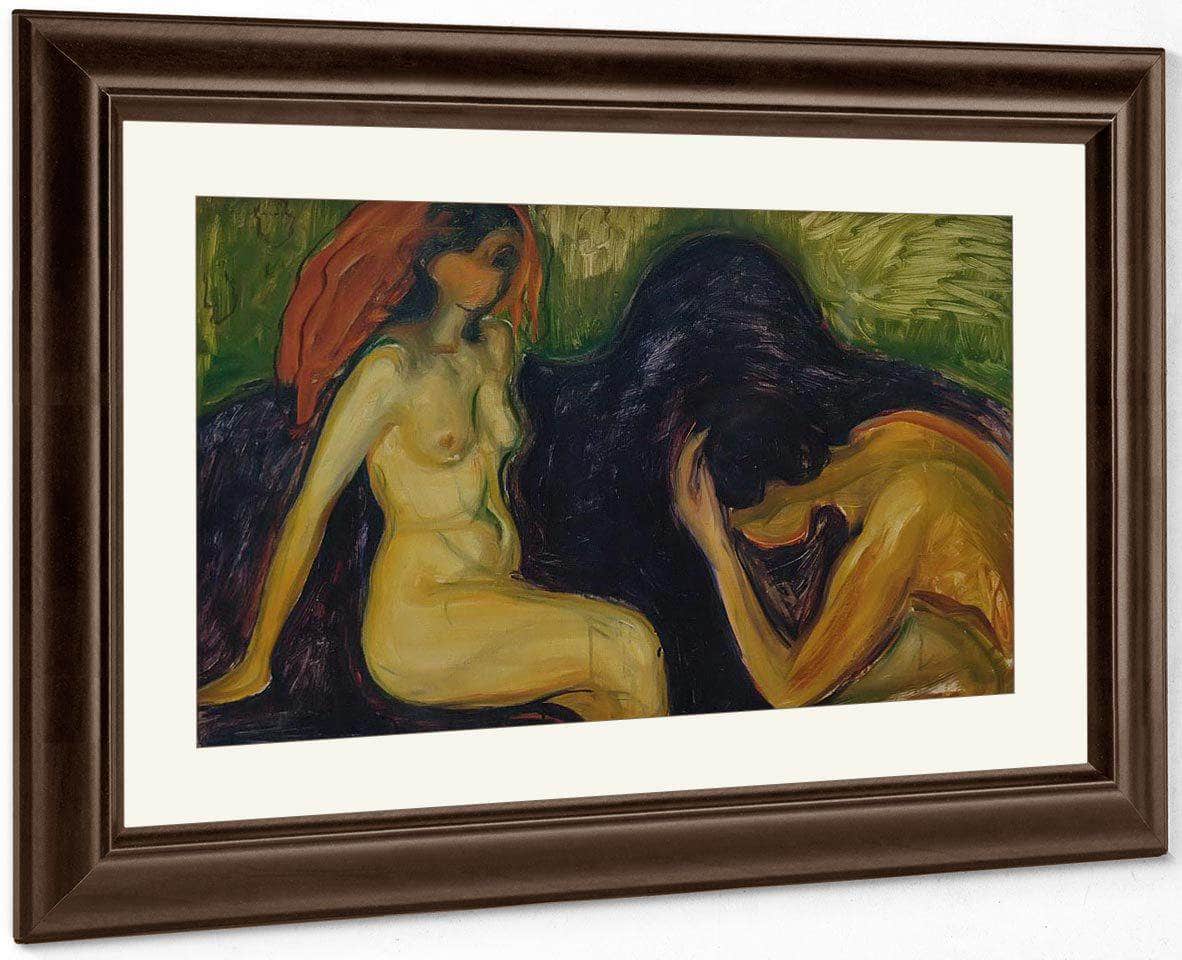 Man And Woman 1898 By Edvard Munch Fine Art Print