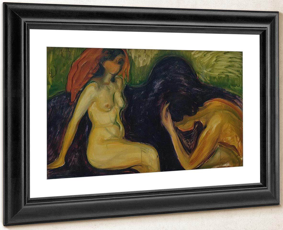 Man And Woman 1898 By Edvard Munch Fine Art Print