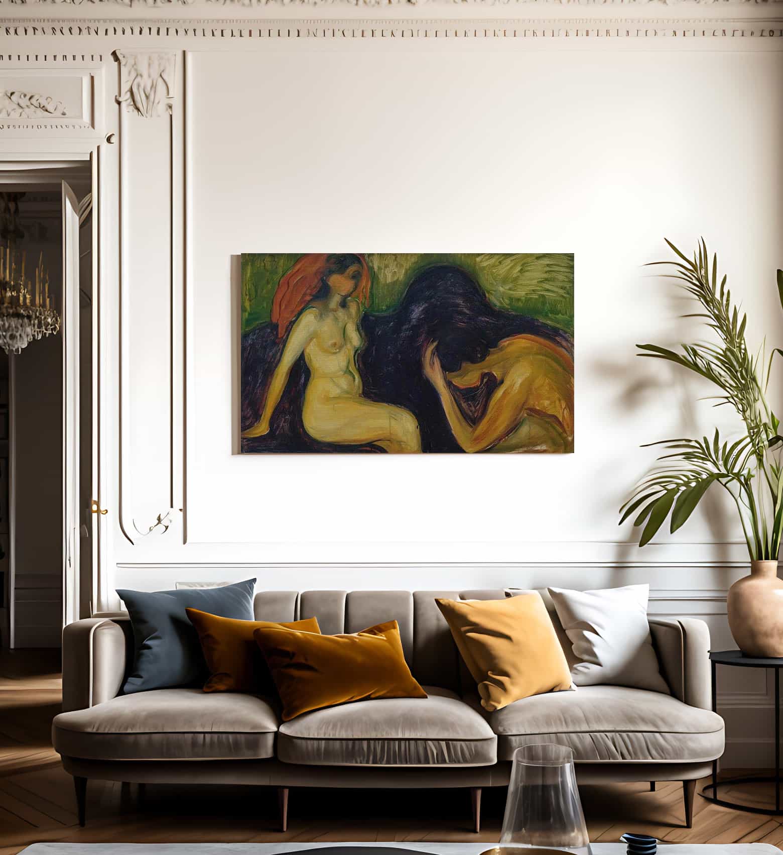 Man And Woman 1898 By Edvard Munch Fine Art Print