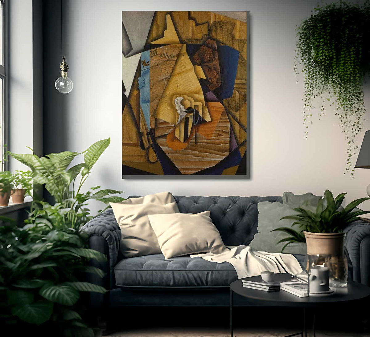 Man At The Cafe By Juan Gris Fine Art Print