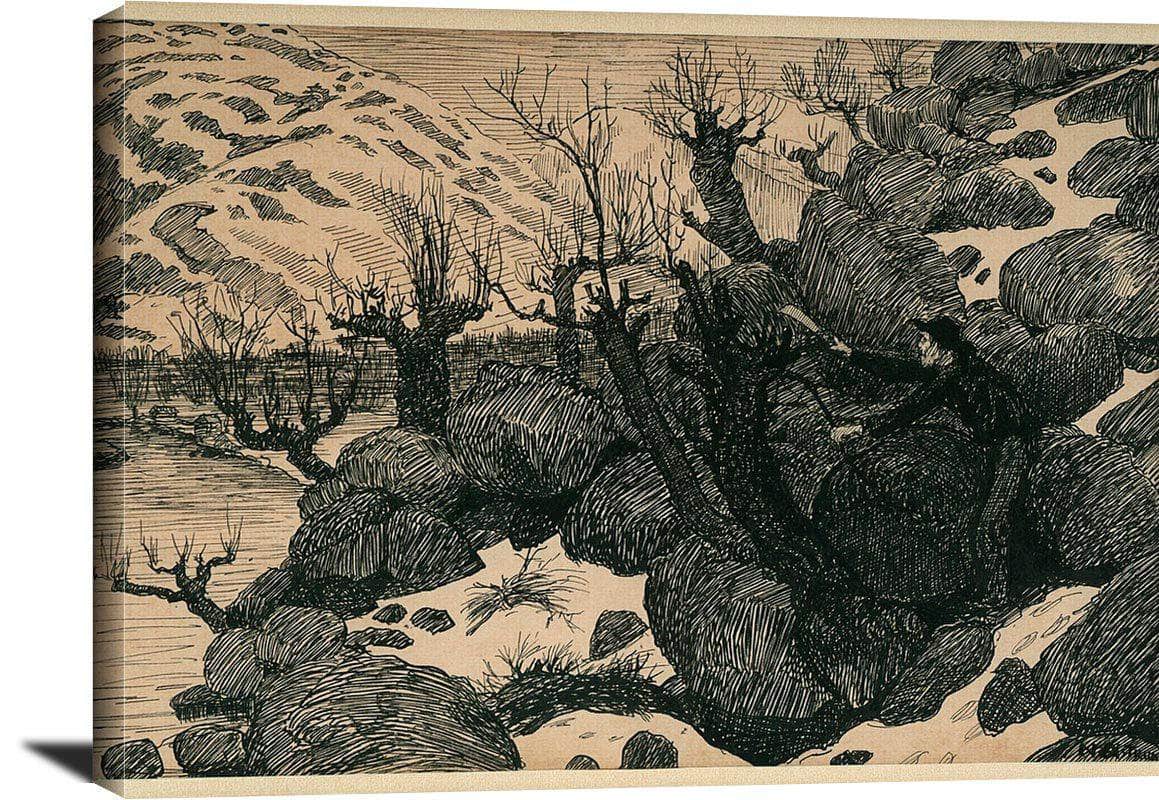 Man Cutting Branches From Sallow Nicolai Astrup Reproduction Fine Art Print