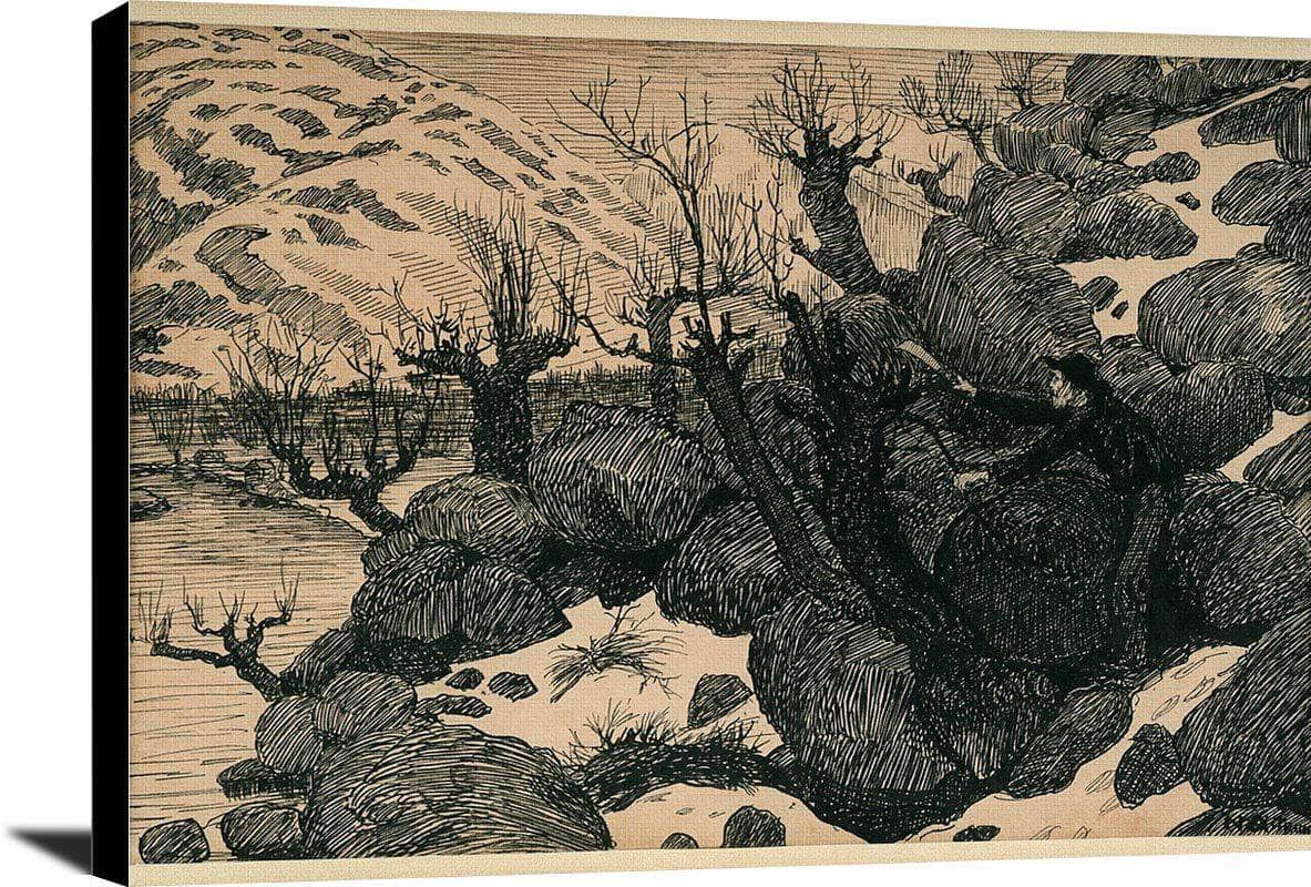 Man Cutting Branches From Sallow Nicolai Astrup Reproduction Fine Art Print