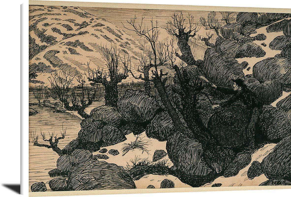 Man Cutting Branches From Sallow Nicolai Astrup Reproduction Fine Art Print