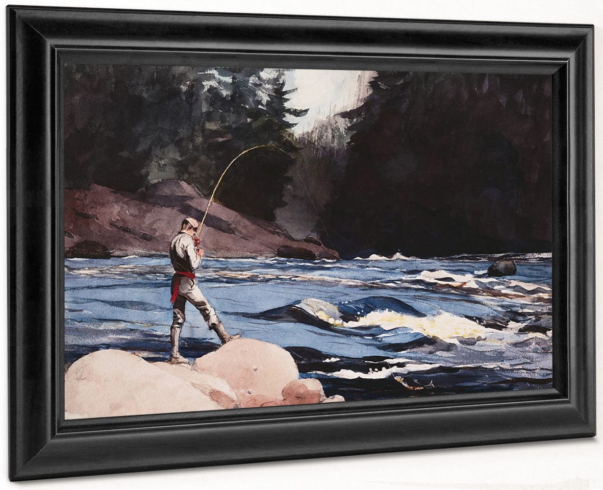 Man Fishing A New England Stream By Winslow Homer Fine Art Print